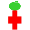Apple Medical logo: a green apple with a red cross